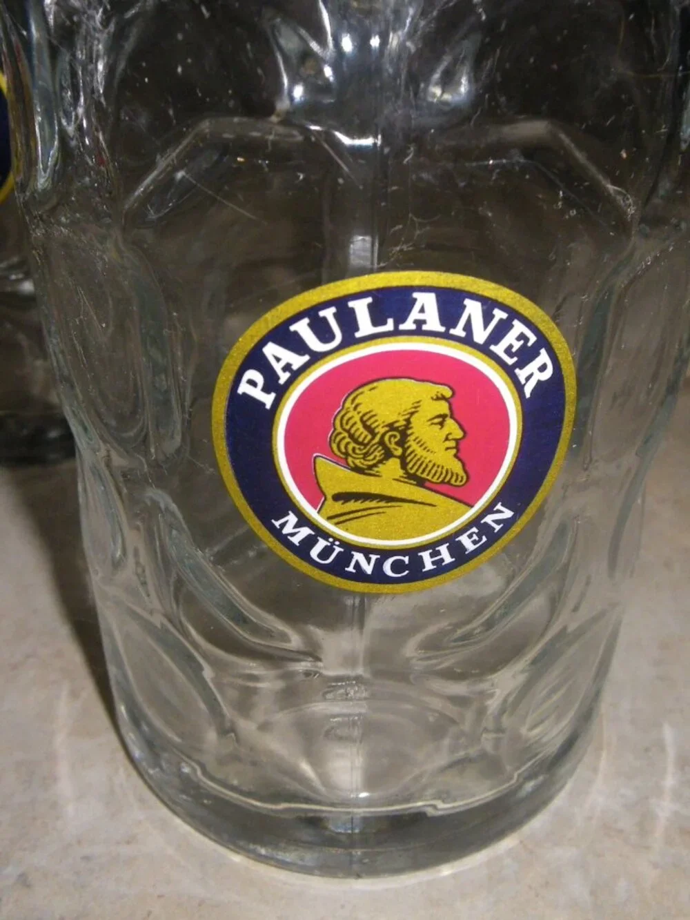 5 Paulaner Munchen Dimpled 1 L German Munich Beer Steins Glass Mugs Oktoberfest